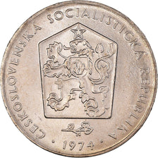 Coin, Czechoslovakia, 2 Koruny, 1974, MS(60-62), Copper-nickel, KM:75