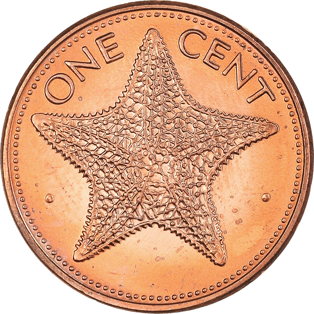 Moeda, Baamas, Elizabeth II, Cent, 1992, MS(65-70), Zinco Cobreado, KM:59a