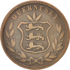 Coin, Guernsey, 8 Doubles, 1864, Heaton, Birmingham, VF(20-25), Bronze, KM:7