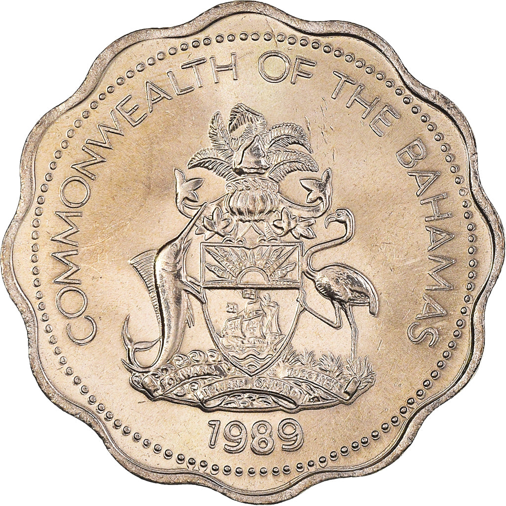 Monnaie, Bahamas, Elizabeth II, 10 Cents, 1989, Franklin Mint, SPL