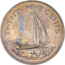 Coin, Bahamas, Elizabeth II, 25 Cents, 1991, AU(55-58), Copper-nickel, KM:63.2