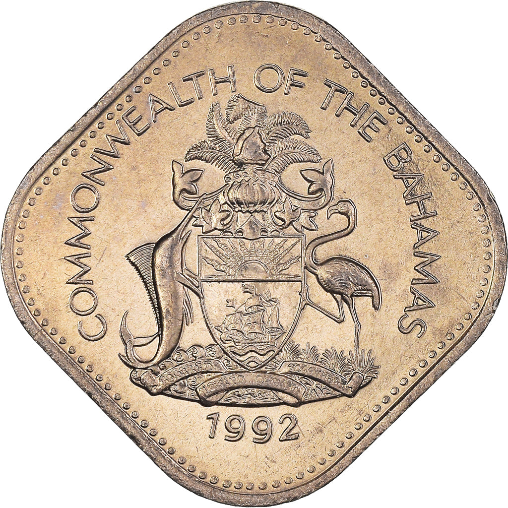 Moneta, Bahamas, Elizabeth II, 50 Cents, 1992, Franklin Mint, SPL, Rame-nichel