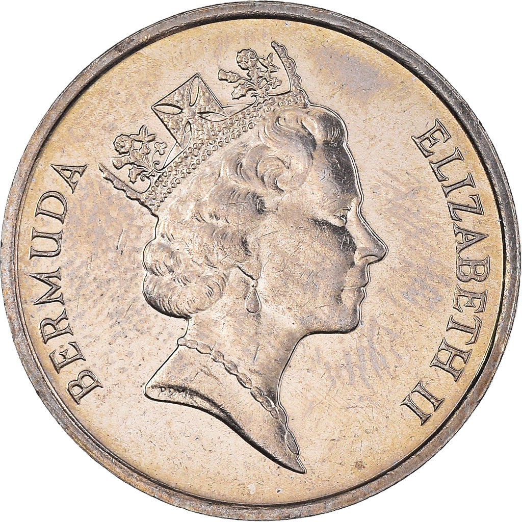 Coin, Bermuda, Elizabeth II, 5 Cents, 1986, MS(60-62), Copper-nickel, KM:45