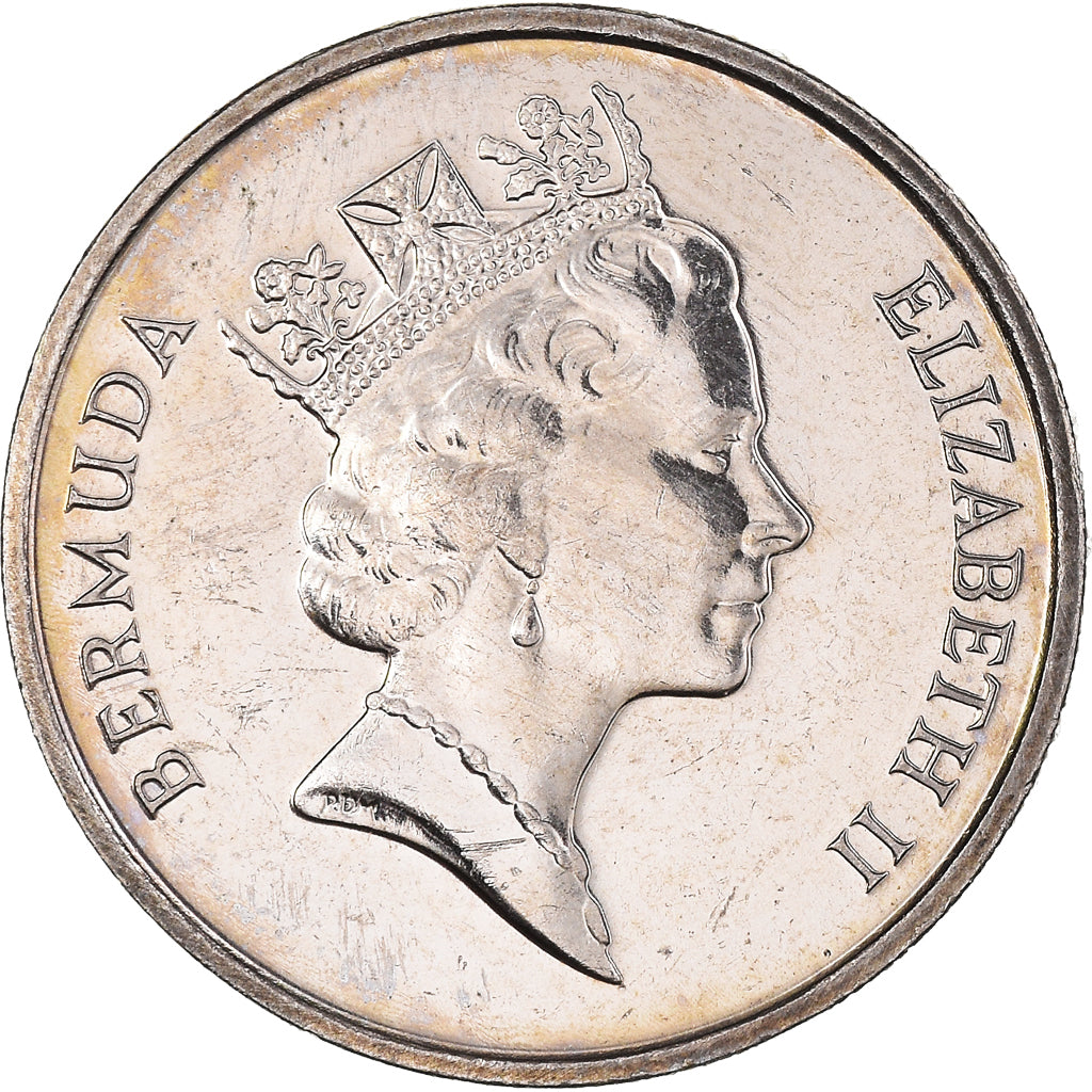 Monnaie, Bermudes, Elizabeth II, 25 Cents, 1988, TTB+, Cupro-nickel, KM:47