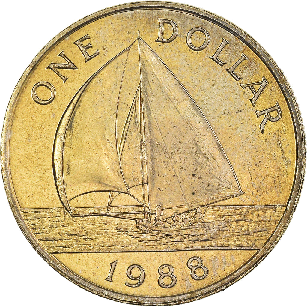 Münze, Bermuda, Elizabeth II, Dollar, 1988, VZ, Nickel-brass, KM:56