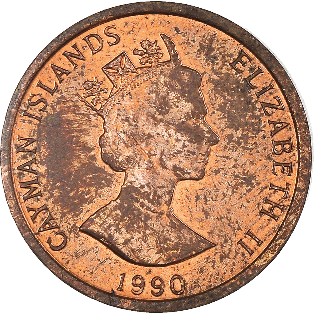 Monnaie, Îles Caïmans, Elizabeth II, Cent, 1990, SUP, Bronze, KM:87