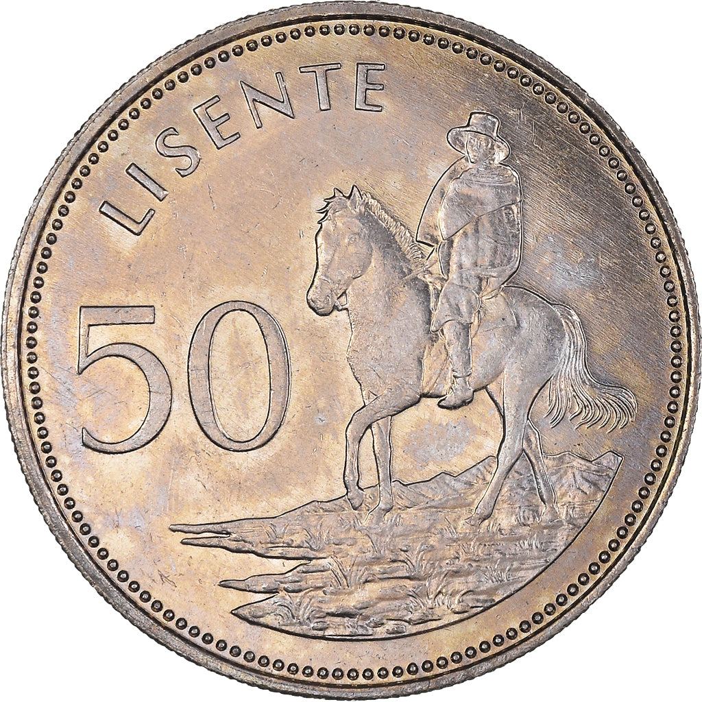 Munten, Lesotho, Moshoeshoe II, 50 Licente, Lisente, 1983, PR+, Cupro-nikkel