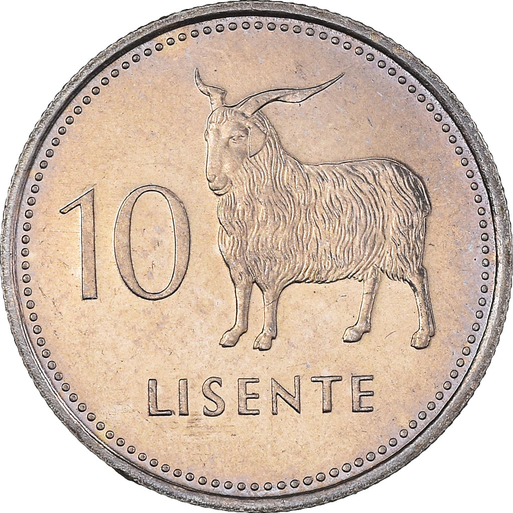 Münze, Lesotho, Moshoeshoe II, 10 Licente, Lisente, 1983, UNZ, Kupfer-Nickel