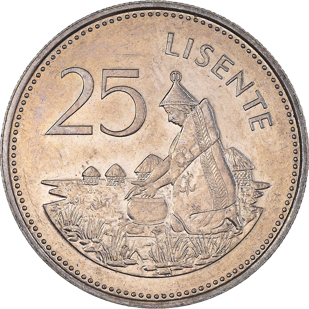 Coin, Lesotho, Moshoeshoe II, 25 Lisente, 1985, MS(60-62), Copper-nickel, KM:20
