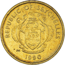 Coin, Seychelles, Cent, 1990, British Royal Mint, MS(63), Brass, KM:46.2