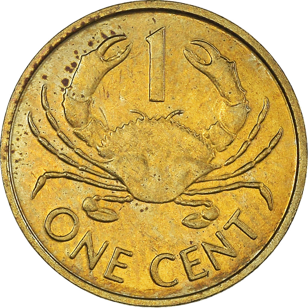 Coin, Seychelles, Cent, 1990, British Royal Mint, MS(63), Brass, KM:46.2