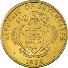 Coin, Seychelles, 10 Cents, 1994, British Royal Mint, MS(63), Brass, KM:48.2