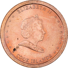 Coin, Cook Islands, Elizabeth II, Cent, 2010, AU(55-58), Brass plated steel