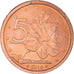 Coin, Cook Islands, Elizabeth II, 5 Cents, 2010, MS(60-62), Brass plated steel