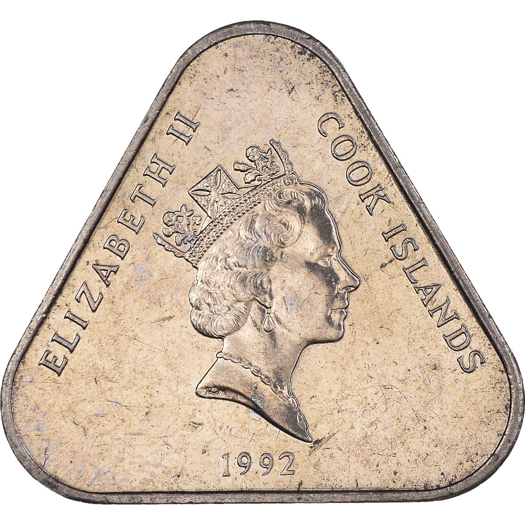 Coin, Cook Islands, Elizabeth II, 2 Dollars, 1992, AU(55-58), Copper-nickel