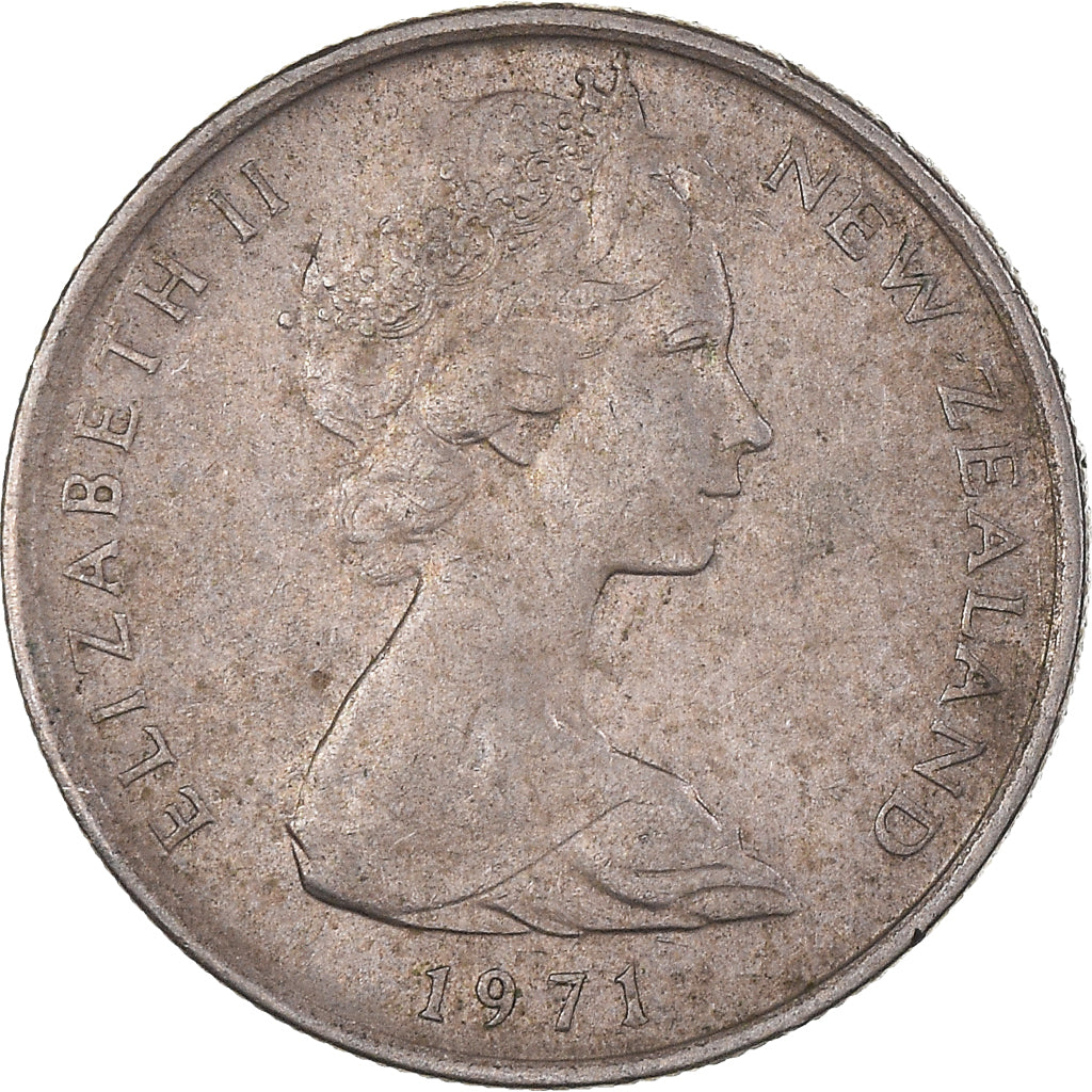 Coin, New Zealand, Elizabeth II, 5 Cents, 1971, EF(40-45), Copper-nickel