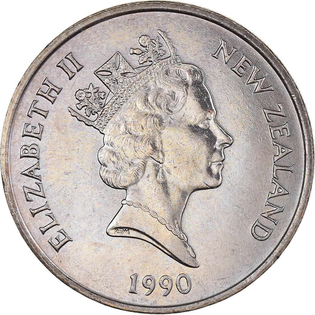 Moneda, Nueva Zelanda, Elizabeth II, 20 Cents, 1990, EBC+, Cobre - níquel