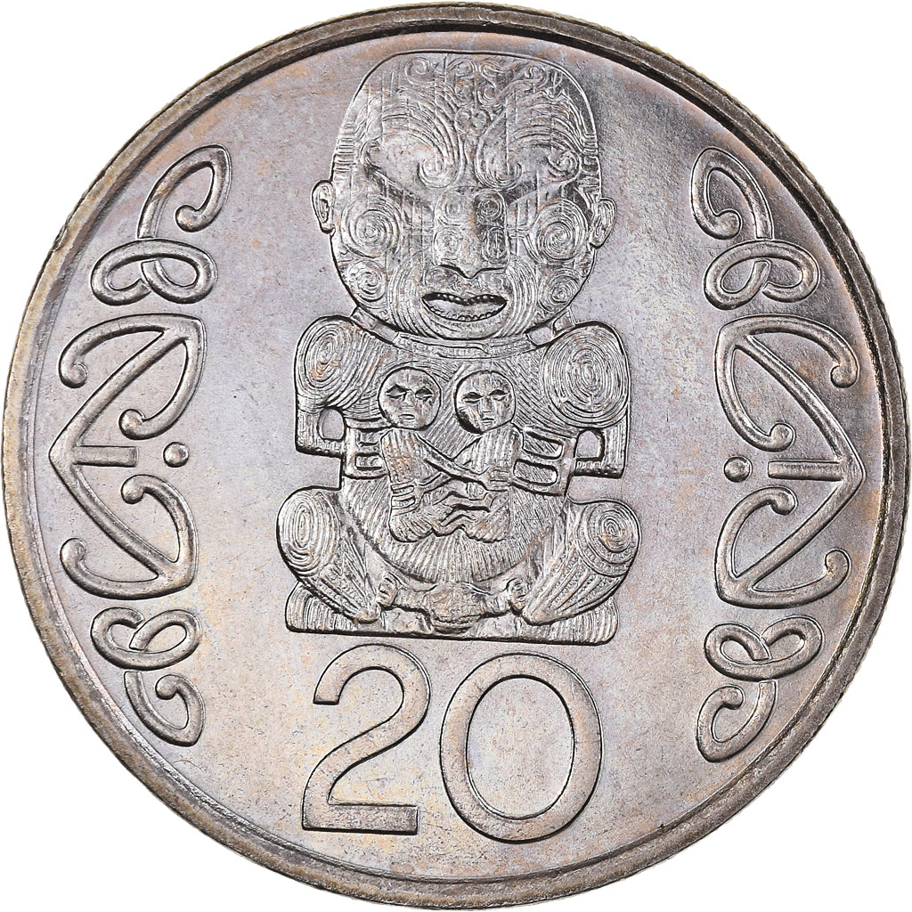 Moneda, Nueva Zelanda, Elizabeth II, 20 Cents, 1990, EBC+, Cobre - níquel