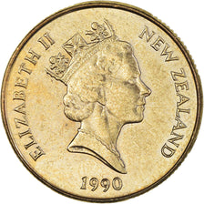 Coin, New Zealand, Dollar, 1990, MS(63), Aluminum-Bronze