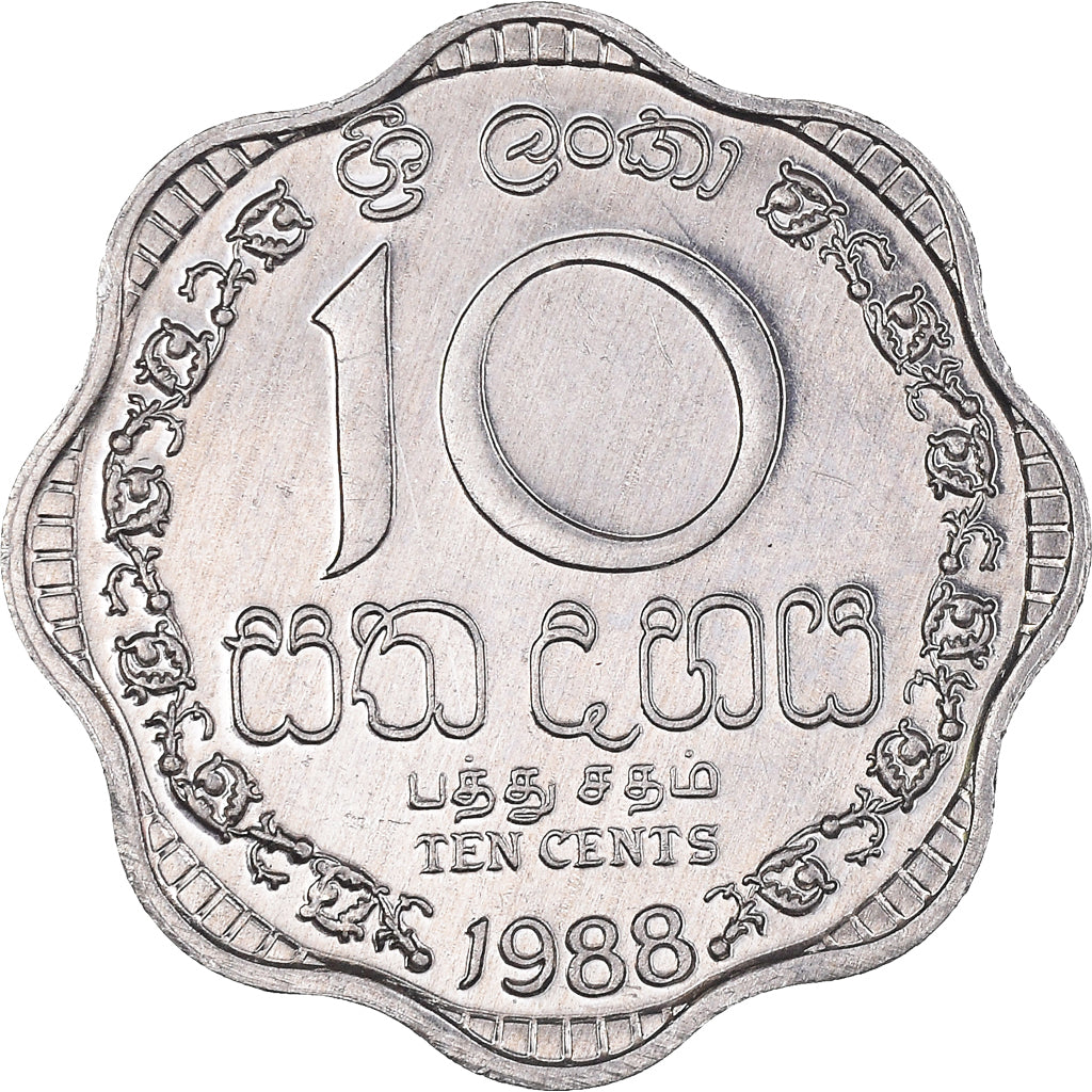 Münze, Sri Lanka, 10 Cents, 1988, SS+, Aluminium, KM:140a