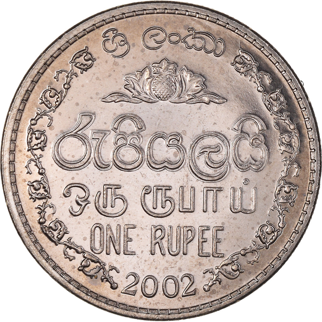 Moneta, Sri Lanka, Rupee, 2002, BB+, Rame-nichel