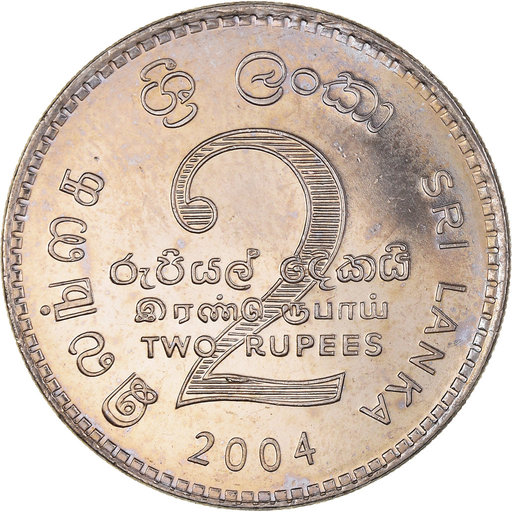 Münze, Sri Lanka, 2 Rupees, 2004, SS+, Kupfer-Nickel, KM:147