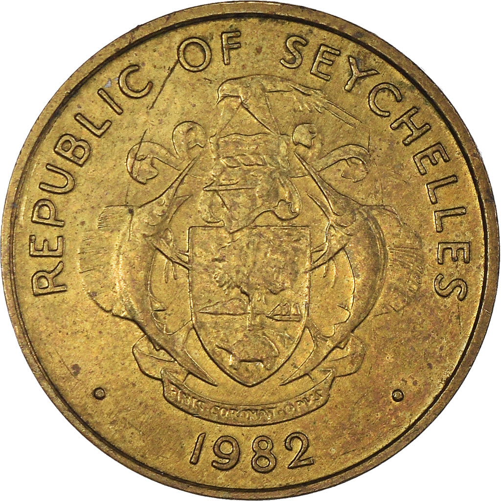 Moneta, Seychelles, 5 Cents, 1982, British Royal Mint, BB+, Ottone, KM:47.1
