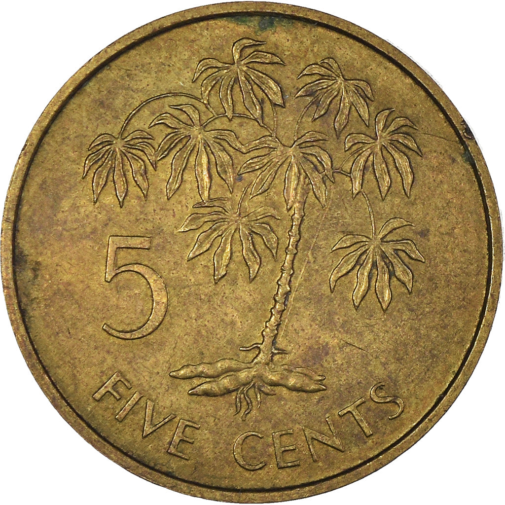 Moneta, Seychelles, 5 Cents, 1982, British Royal Mint, BB+, Ottone, KM:47.1