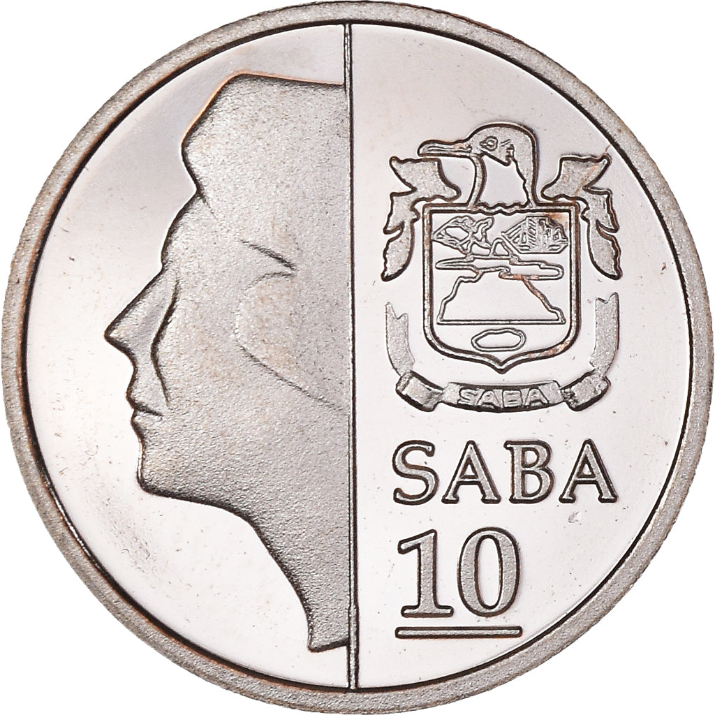 Coin, Saba, Beatrix, 10 Cents, 2011, AU(55-58), Nickel plated steel, KM:3