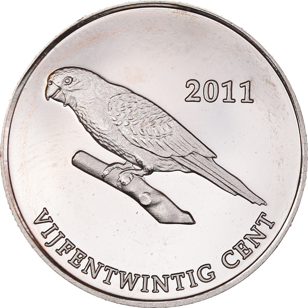 Coin, Saba, Beatrix, 25 Cents, 2011, AU(55-58), Nickel plated steel, KM:4