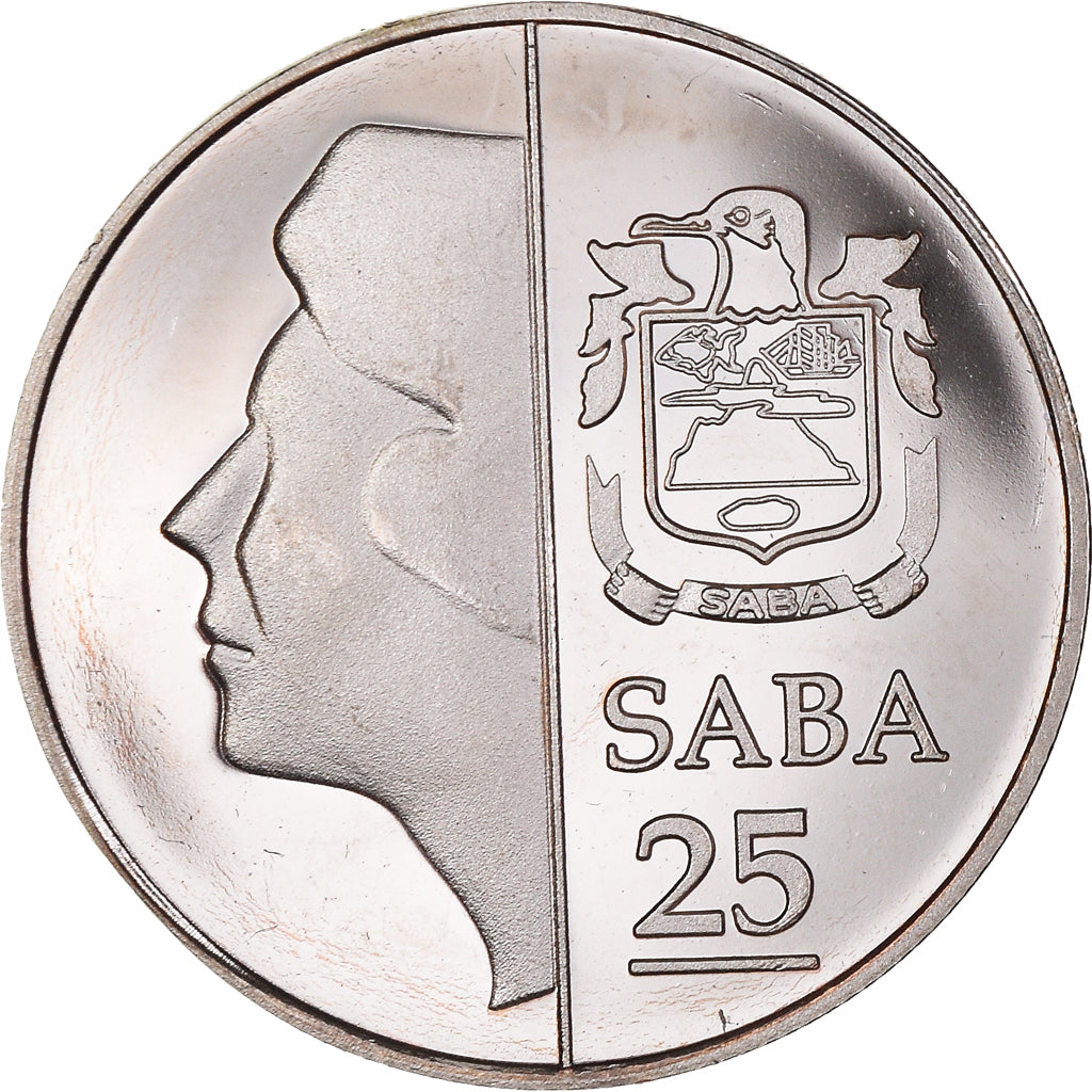 Coin, Saba, Beatrix, 25 Cents, 2011, AU(55-58), Nickel plated steel, KM:4