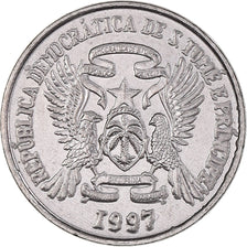 Moeda, São Tomé e Príncipe, 100 Dobras, 1997, MS(60-62), Aço Cromado, KM:87