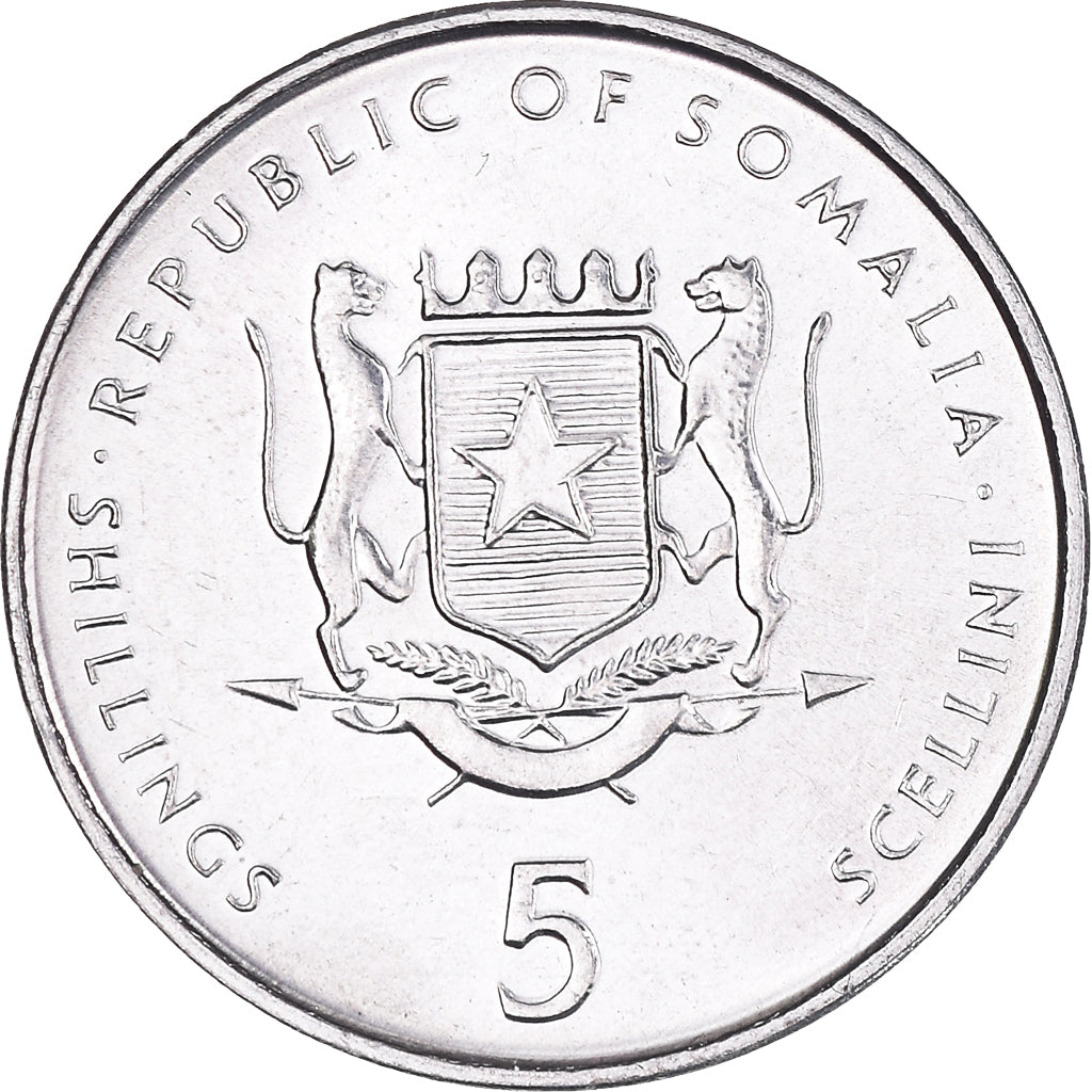 Monnaie, Somalie, 5 Shilling / Scellini, 2000, SUP+, Aluminium, KM:45