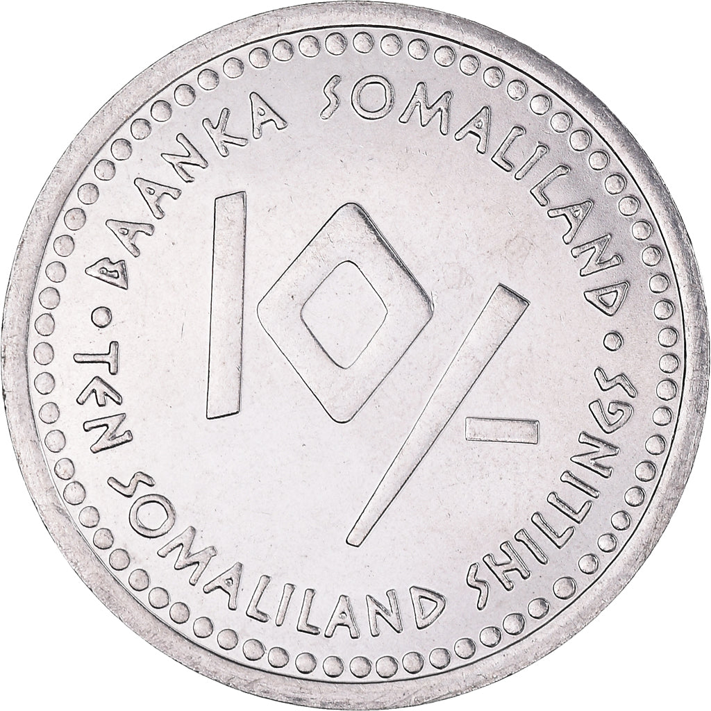 Coin, Somaliland, 10 Shillings, 2006, MS(63), Stainless Steel, KM:15