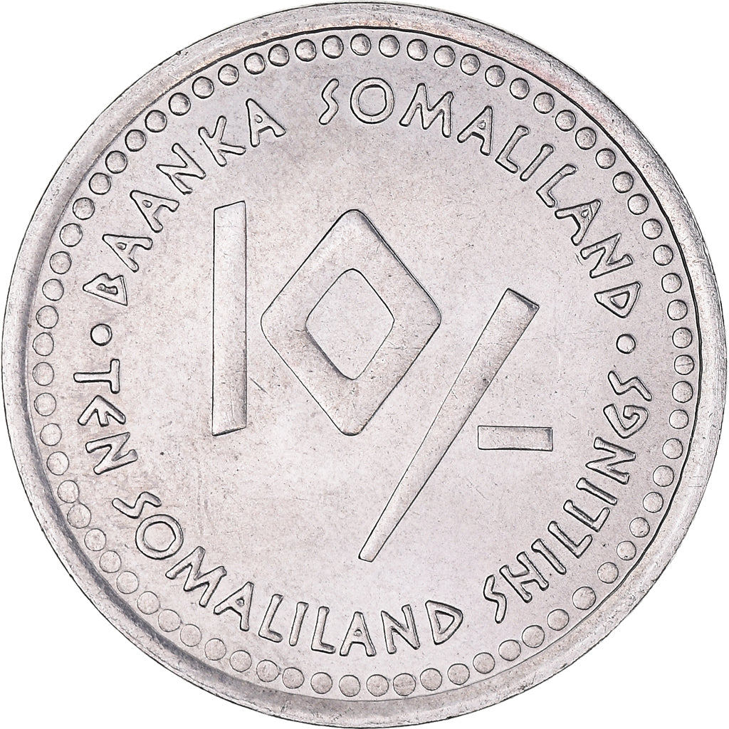 Monnaie, Somaliland, 10 Shillings, 2006, SPL, Acier inoxydable, KM:10