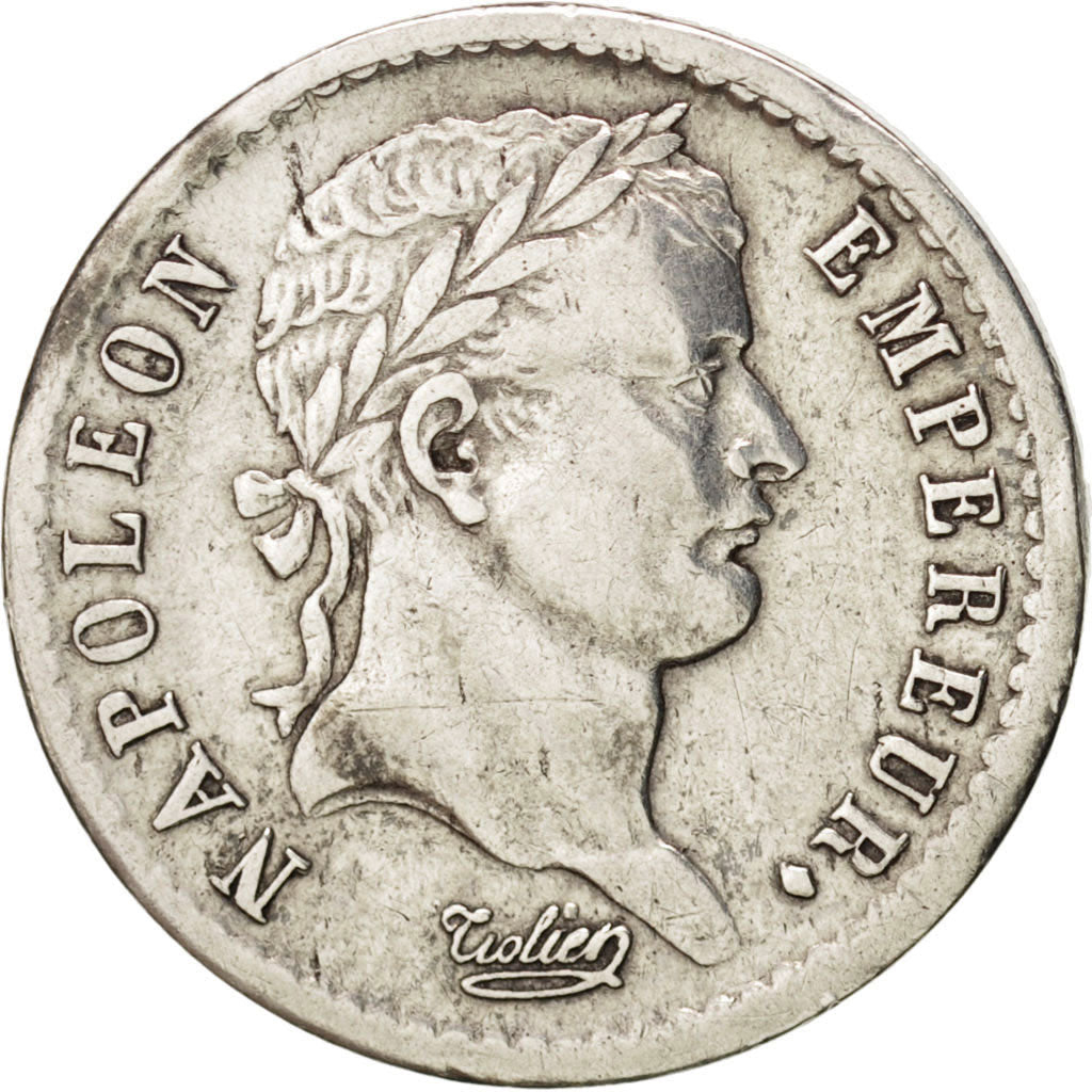 Munten, Frankrijk, Napoléon I, 1/2 Franc, 1808, Strasbourg, ZF+, Zilver