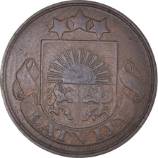Monnaie, Lettonie, 2 Santimi, 1922, TB+, Bronze, KM:2