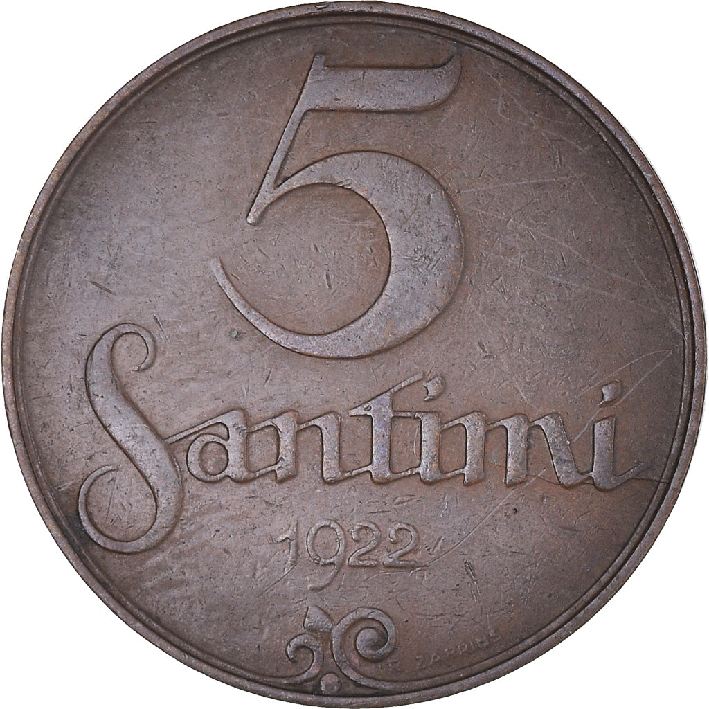 Monnaie, Lettonie, 5 Santimi, 1922, TB+, Bronze, KM:3