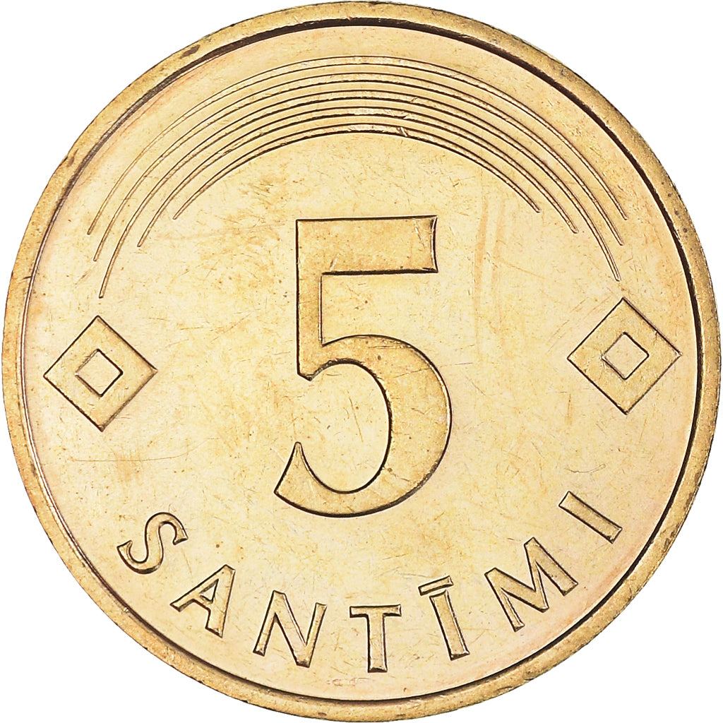 Munten, Letland, 5 Santimi, 1992, ZF+, Nickel-brass, KM:16