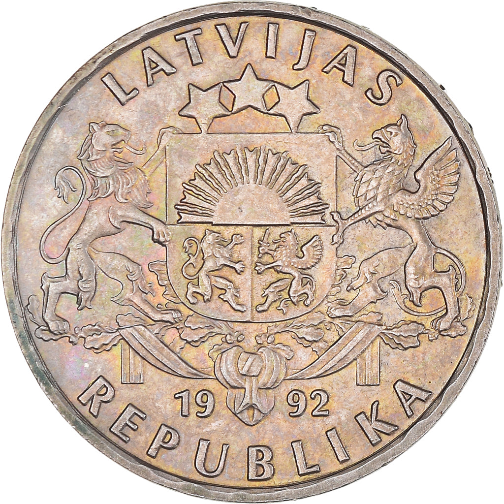 Monnaie, Lettonie, Lats, 1992, TTB+, Cupro-nickel, KM:12
