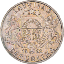 Monnaie, Lettonie, Lats, 1992, TTB+, Cupro-nickel, KM:12