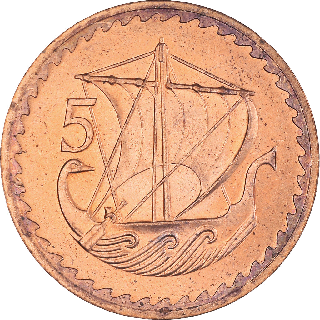 Münze, Zypern, 5 Mils, 1980, VZ+, Bronze, KM:39