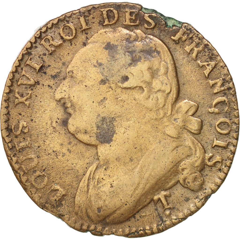 Coin, France, 12 Deniers, 1792, Saumur, VF(30-35), Bronze, Gadoury:15