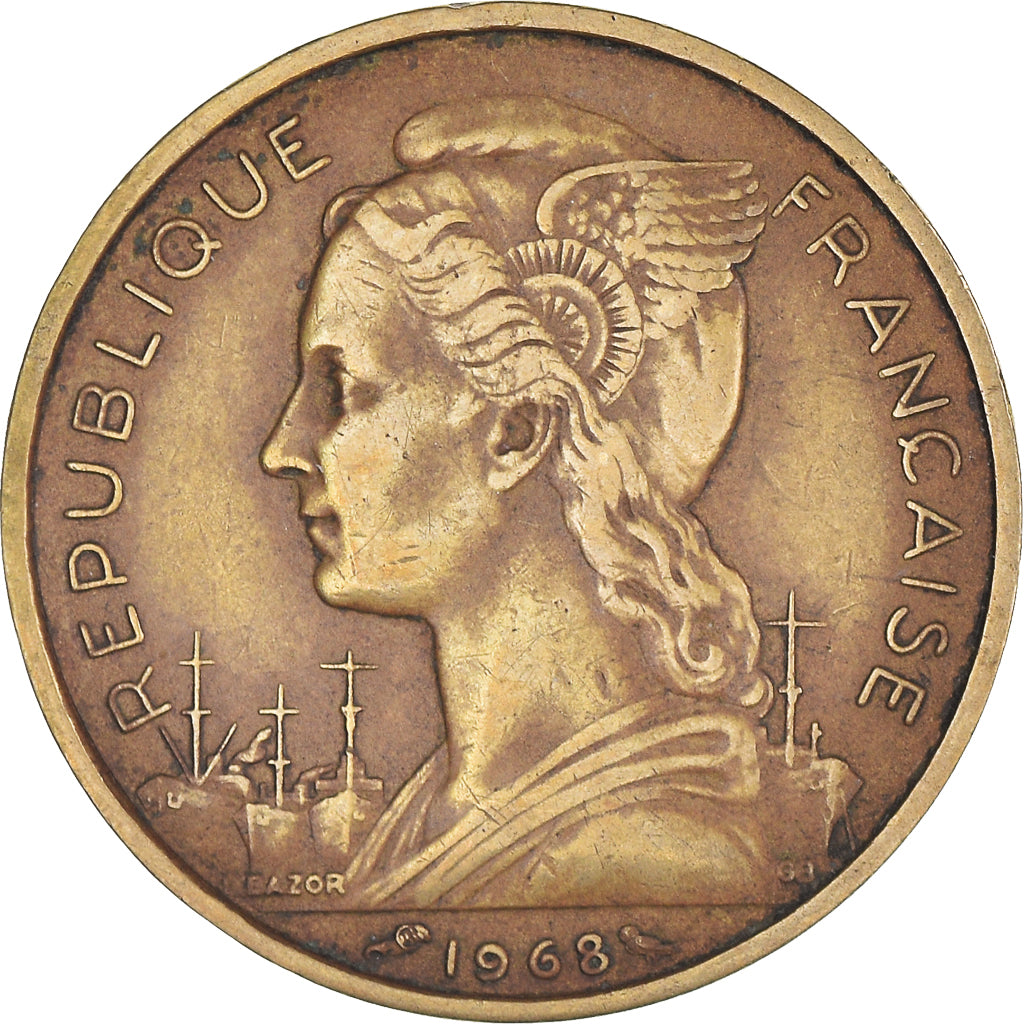 Moeda, TERRITÓRIO FRANCÊS DOS AFARS E ISSAS, 20 Francs, 1968, Paris