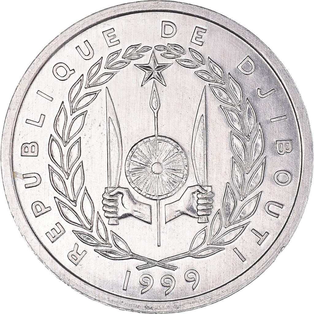 Monnaie, Djibouti, 2 Francs, 1999, Paris, SUP+, Aluminium, KM:21