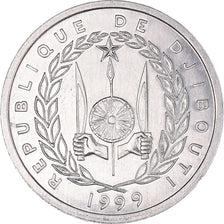 Monnaie, Djibouti, 2 Francs, 1999, Paris, SUP+, Aluminium, KM:21