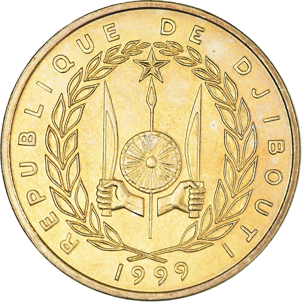 Münze, Dschibuti, 10 Francs, 1999, Paris, VZ+, Aluminum-Bronze, KM:23