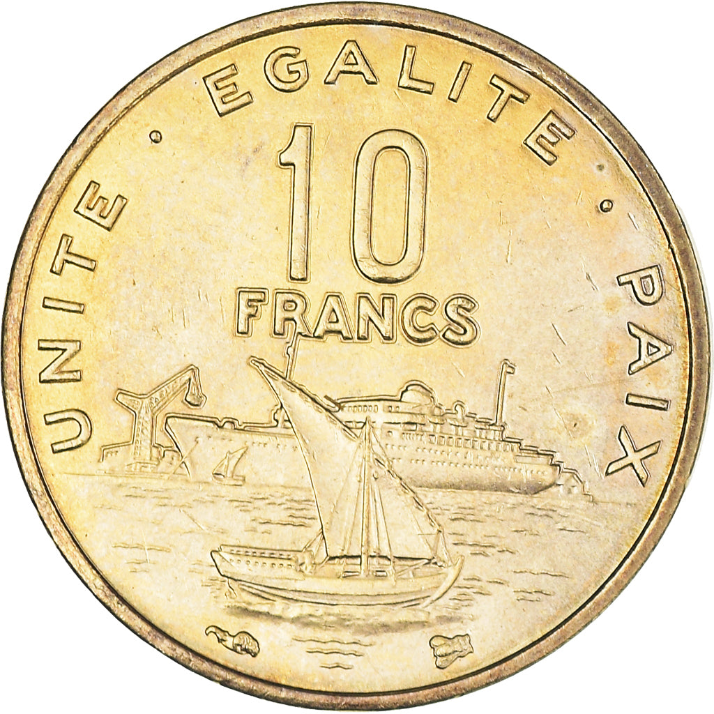 Münze, Dschibuti, 10 Francs, 1999, Paris, VZ+, Aluminum-Bronze, KM:23