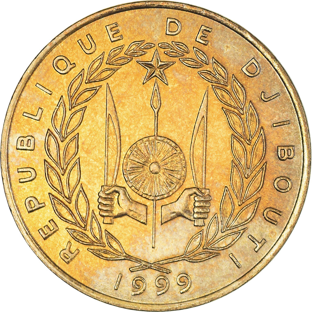 Münze, Dschibuti, 20 Francs, 1999, Paris, UNZ, Aluminum-Bronze, KM:24