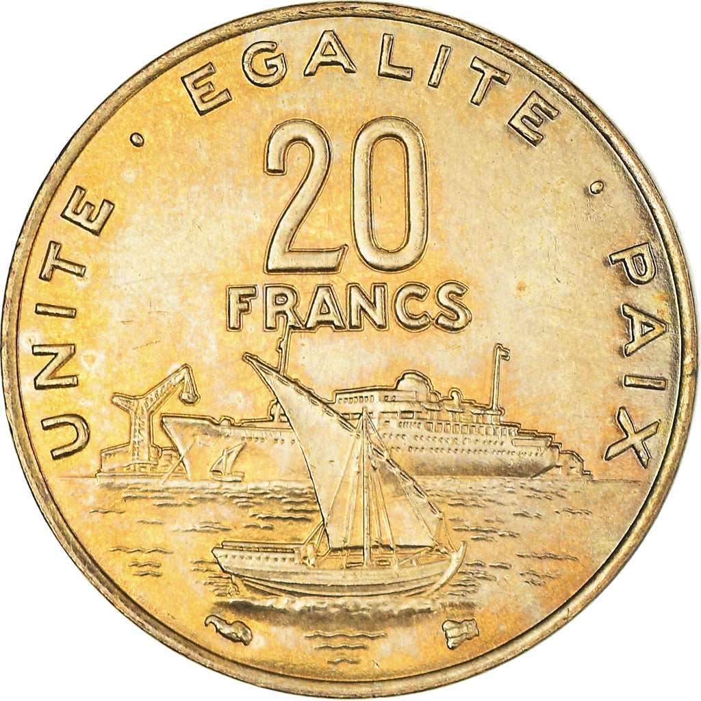 Münze, Dschibuti, 20 Francs, 1999, Paris, UNZ, Aluminum-Bronze, KM:24